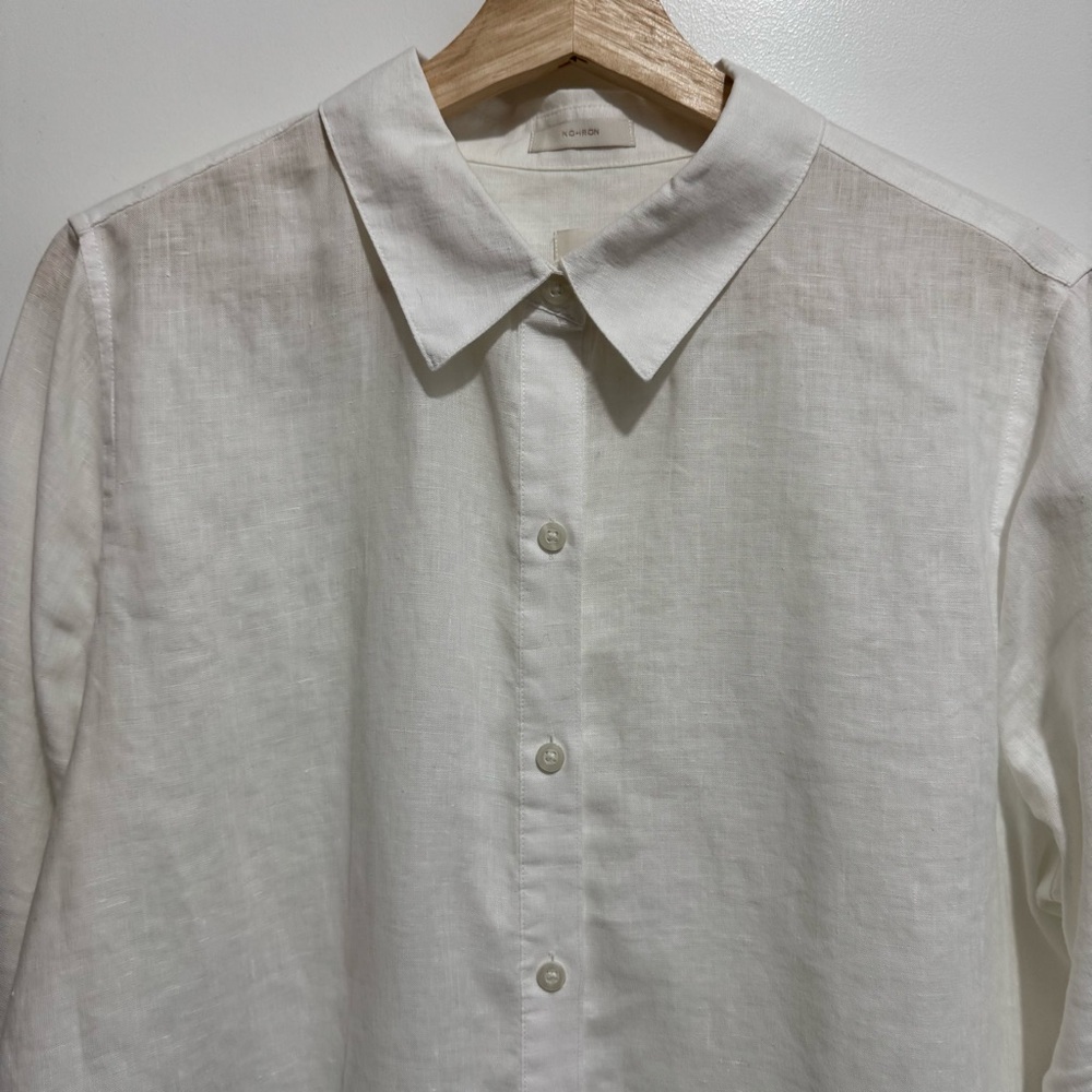Chico’s No Iron 100% Linen Button Down Shirt Women Large Classic White - Picture 3 of 13